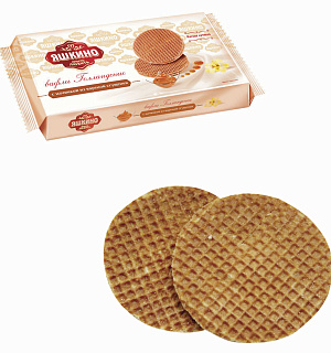 Вафли ЯШКИНО "Голландские", карамельная начинка, 290 г, КВ118