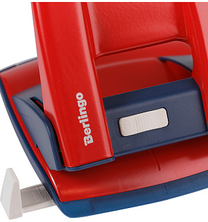 Дырокол Berlingo "Power TX" 30л., металлический, с фиксатором и линейкой, красный