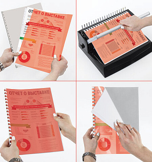 Обложки пластиковые для переплета А4, КОМПЛЕКТ 100 штук, 150 мкм, прозрачно-красные, BRAUBERG, 530937