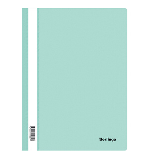 Папка-скоросшиватель пластик. Berlingo, А4, 180мкм, мятный с прозр. верхом