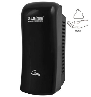 Дозатор для мыла-пены LAIMA PROFESSIONAL ORIGINAL, НАЛИВНОЙ, 0,8 л, черный, ABS-пластик, 605777