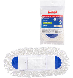 Насадка МОП для швабры-рамки OfficeClean Professional карманы, 40*11см, хлопок, длинный ворс