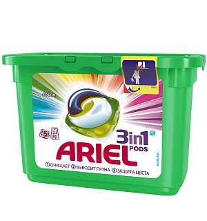 Капсулы для машинной стирки Ariel "Color", 3в1 Pods, 15шт.*27г (ПОД ЗАКАЗ)
