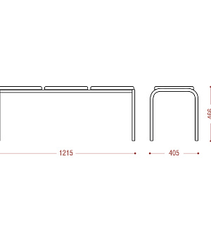Банкетка без спинки Твист БМ 12, 3х секц., 1215*405*466, каркас черный муар, кожзам черный К-01