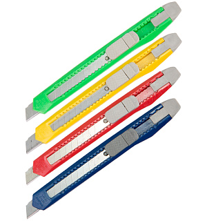 Нож канцелярский 9мм OfficeSpace, с фиксатором, европодвес