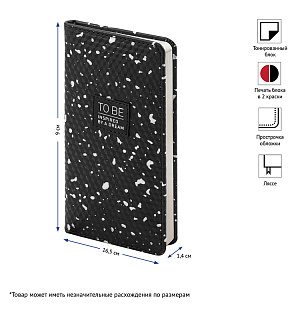 Еженедельник недатированный, карманный, 64л., кожзам, OfficeSpace "Fortune", черный, серебр. срез