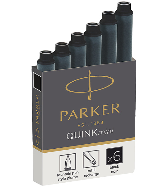 Картриджи чернильные Parker "Cartridge Quink Mini" черные, 6шт., картонная коробка