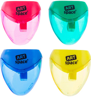 Точилка пластиковая ArtSpace 1 отверстие, контейнер, ассорти, пакет