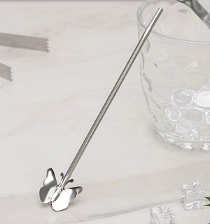 Ложка-трубочка для коктейля «Бабочка», 21×2 см