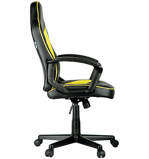 Кресло игровое Helmi HL-S08 "Rally", экокожа черная/серая/желтая