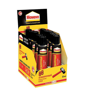 Клей универсальный МОМЕНТ-88, 30 мл, особопрочный, в шоу-боксе, 1139012