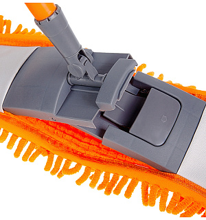 Швабра OfficeClean Professional, телеск.ручка 120см, пласт.флаунд.40см, насадка ворс. микрофибра (карманы)