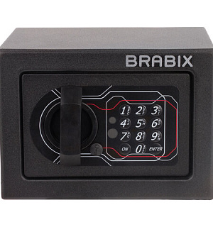 Сейф мебельный BRABIX "SF-140EL", 140х195х140 мм, электронный замок, черный, 291141, S103BR210214