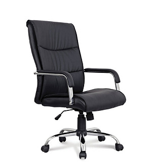 Кресло офисное BRABIX "Space EX-508", экокожа, хром, черное, 530860