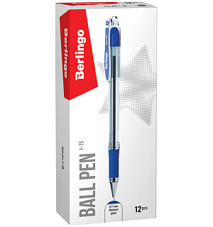 Ручка шариковая Berlingo "I-15" синяя, 0,7мм, грип