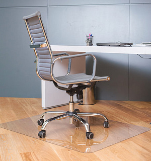 Коврик защитный напольный BRABIX, поликарбонат, 100x120 см, глянец, 1 мм, 604846