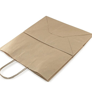 Пакет бумажный "Крафт" с кручеными ручками, 32*20*37см, 70гр/м2