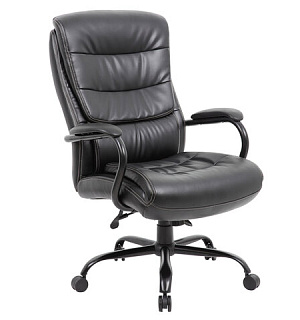 Кресло офисное BRABIX PREMIUM "Heavy Duty HD-004", НАГРУЗКА до 200 кг, экокожа, черное, 531942