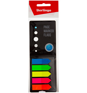 Флажки-закладки Berlingo, 42*12мм, стрелки, 25л*5 неоновых цветов, в картонной книжке, европодвес