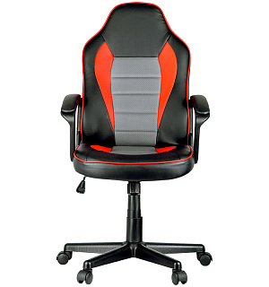 Кресло игровое Helmi HL-S08 "Rally", экокожа черная/серая/красная