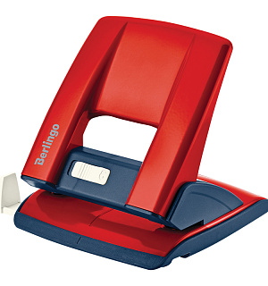 Дырокол Berlingo "Power TX" 30л., металлический, с фиксатором и линейкой, красный