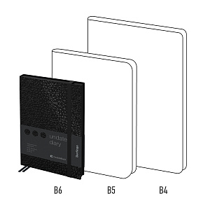 Ежедневник недатированный, В6, 136л., кожзам, Berlingo "DoubleBlack", черный, с рисунком, черный срез