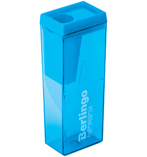 Точилка пластиковая Berlingo "NeonBox" 1 отверстие, контейнер, ассорти