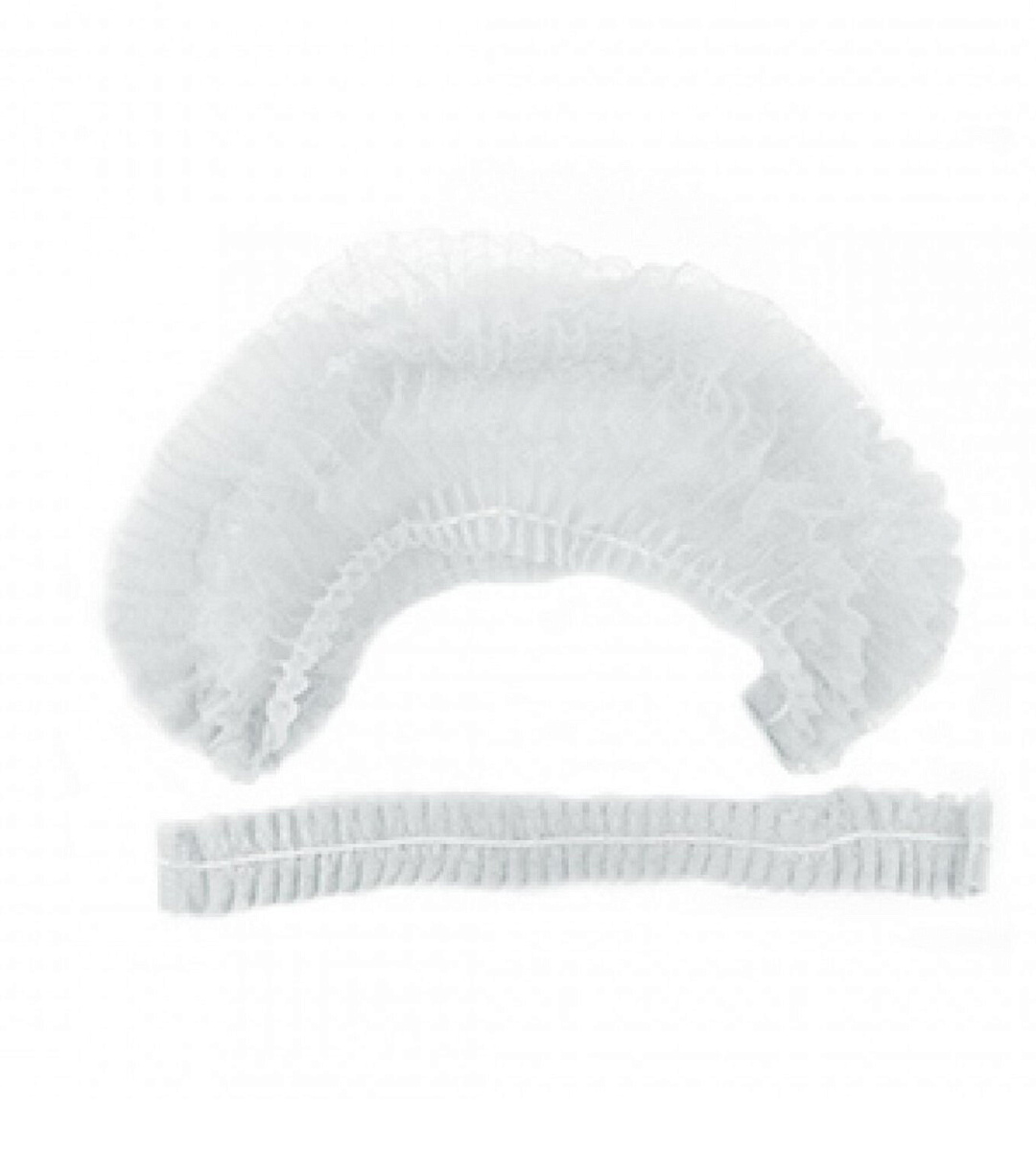 Шапочка-берет Шарлотта "Плиссе", КОМПЛЕКТ 125 шт., спанбонд 8 г/м2, белая, ГЕКСА