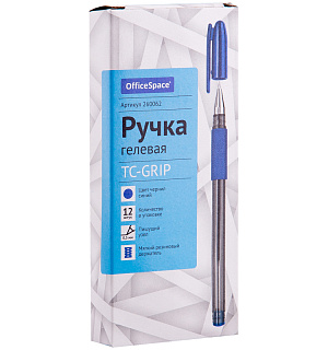 Ручка гелевая OfficeSpace "TC-Grip" синяя, 0,5мм, грип