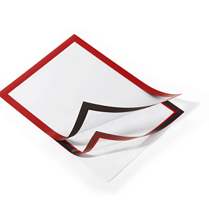 Комплект рамок самоклеящихся магнитных информационных 2шт. Durable "Duraframe" А4, красный