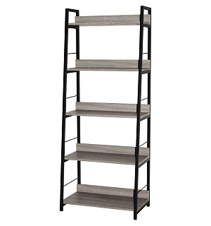 Стеллаж на металлокаркасе BRABIX "LOFT SH-003", 600х350х1500 мм, 5 полок, цвет дуб антик, 641235
