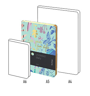 Ежедневник недатированный, А5, 136л., кожзам, Berlingo "Style", золотой срез, зеленый, с рисунком