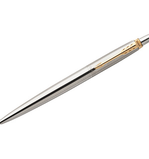 Ручка шариковая Parker "Jotter Stainless Steel GT" синяя, 1,0мм, кнопочн., подарочная упаковка