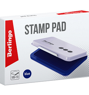 Штемпельная подушка Berlingo, 105*73мм, синяя, металлическая