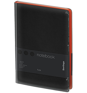 Записная книжка А5 80л., кожзам, Berlingo "Fuze", цветной срез, черный