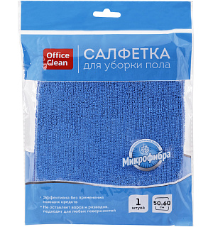 Тряпка для мытья пола OfficeClean "Премиум", микрофибра, 50*60см, индивид. упаковка