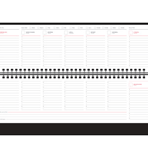 Планинг недатированный, 330*130мм, 56л., кожзам, OfficeSpace "Winner", бордовый