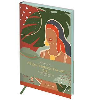 Ежедневник недатир. A5, 136л., кожзам, Greenwich Line "Vision. Terracotta Art. Girl", тон. блок, цв. срез