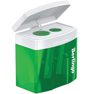 Точилка пластиковая Berlingo "Perfect XL" 2 отверстия, контейнер, ассорти