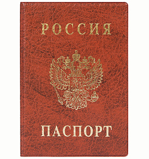 Обложка для паспорта ДПС, ПВХ, тиснение "Герб", коричневый
