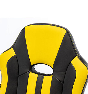 Кресло компьютерное BRABIX "Stripe GM-202", экокожа, черное/желтое, 532510