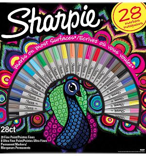 Набор перманентных маркеров Sharpie "Жар-птица" 27цв. (28шт.), пулевидный, 0,35/2мм, подарочная упаковка