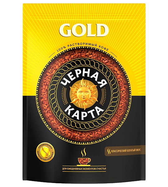 Кофе растворимый ЧЕРНАЯ КАРТА "Gold", сублимированный, 285 г, вакуумная упаковка