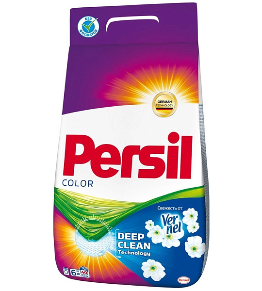 Порошок для машинной стирки Persil Color "Свежесть от Vernel", для цветного белья, 6кг