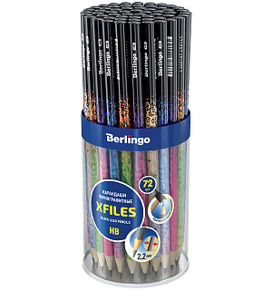 Карандаш ч/г Berlingo "xFiles" HB, круглый, заточен., ассорти