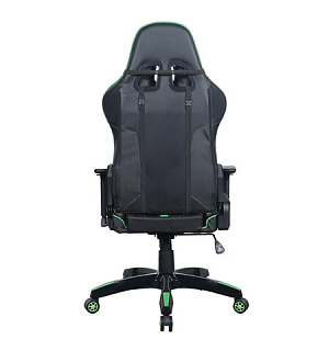 Кресло компьютерное BRABIX "GT Carbon GM-120", две подушки, экокожа, черное/зеленое, 531929