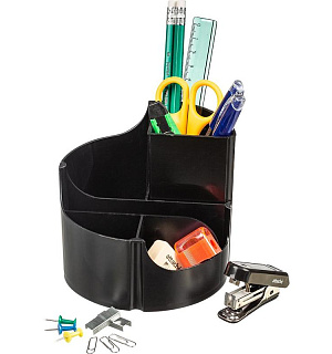 Набор настольный Attache Оптима 14 предметов черн 6 отдел вращающийся