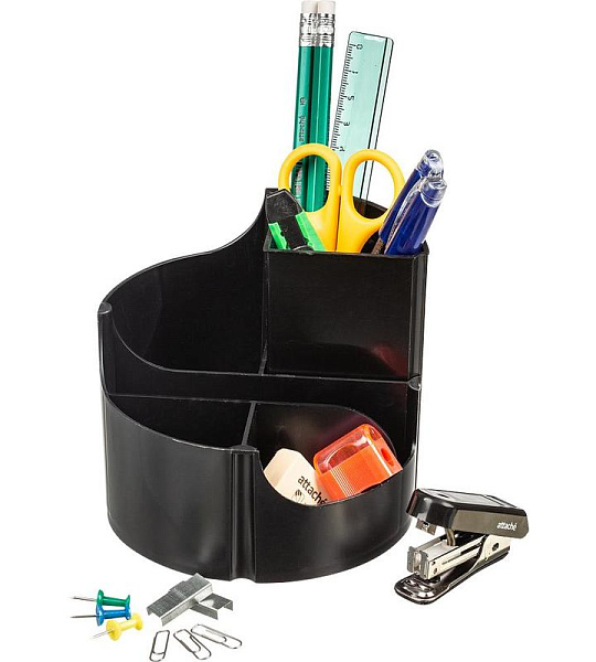 Набор настольный Attache Оптима 14 предметов черн 6 отдел вращающийся