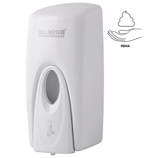 Дозатор для мыла-пены LAIMA PROFESSIONAL ORIGINAL, НАЛИВНОЙ, 1 л, белый, ABS-пластик, 605784