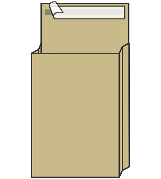 Пакет почтовый C4, UltraPac, 229*324*40мм, коричневый крафт, отр. лента, 130г/м2